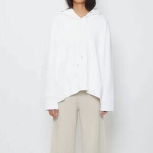 Maria McManus Organic Cotton Trapeze Hoodie Women’s Large White Lux Minimalist
